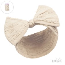 HB112-BE: Beige Cable Headband with Bow